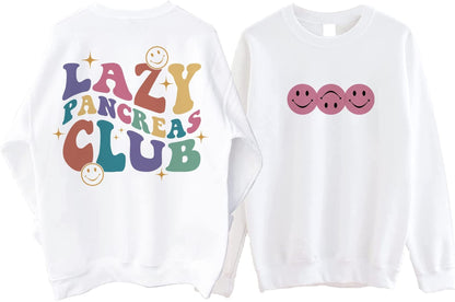 Groovy Lazy Pancreas Club Sweatshirt, Shirt For Diabetics And People With Diabetes, Gift for Diabetes, Type 1 Diabetes Shirt, Positive Gifts