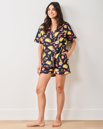 Guac On - Short Pajamas Set - Lava Rock