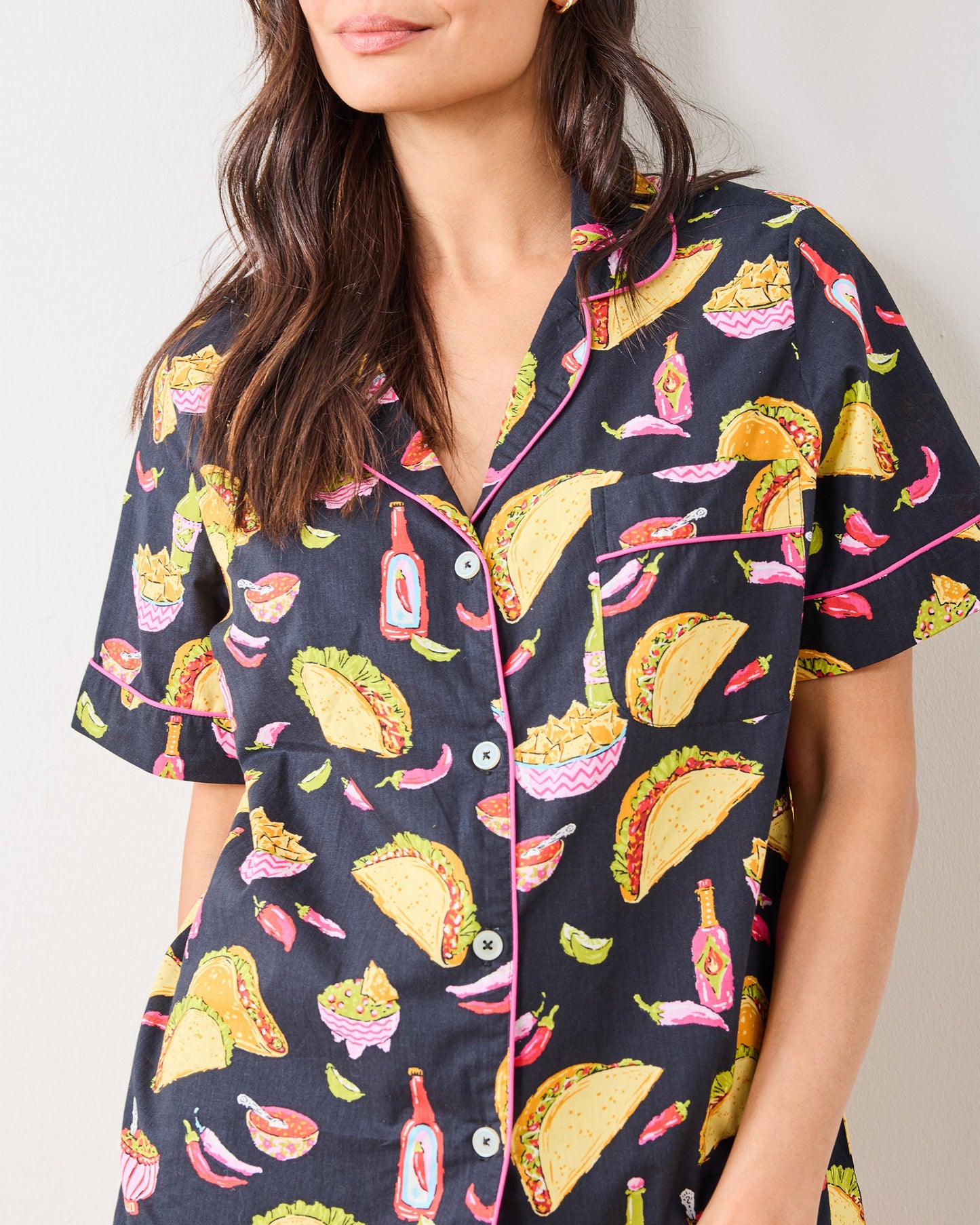 Guac On - Short Pajamas Set - Lava Rock