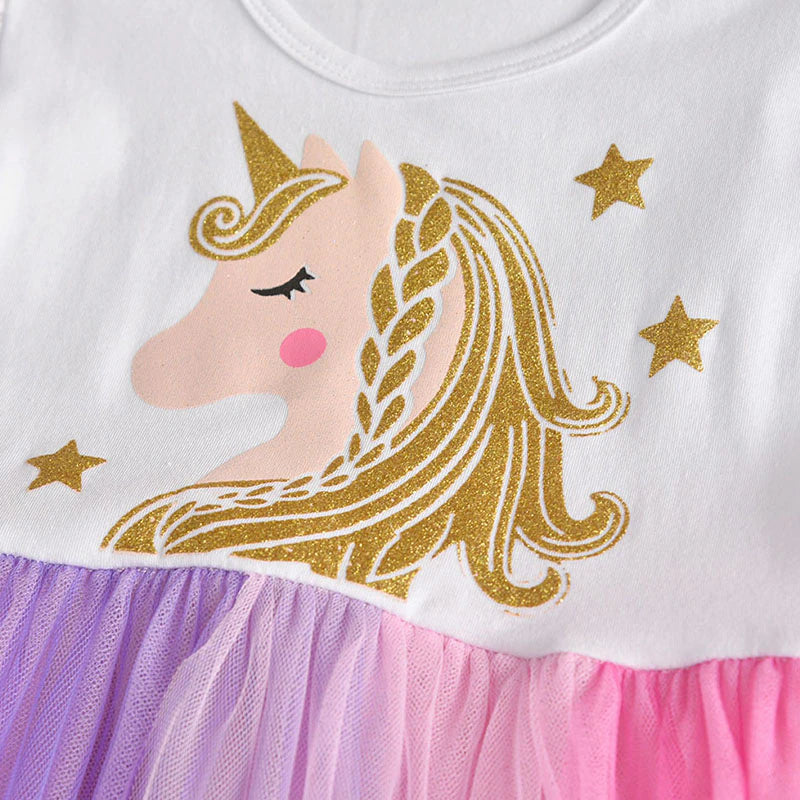 Gúnaí do Chailíní Babaí Samhraidh Gúna Tulle sleeveless do Chailíní Kids Banphrionsa éadaí Páirtí Gúnaí Cartúin do Leanaí