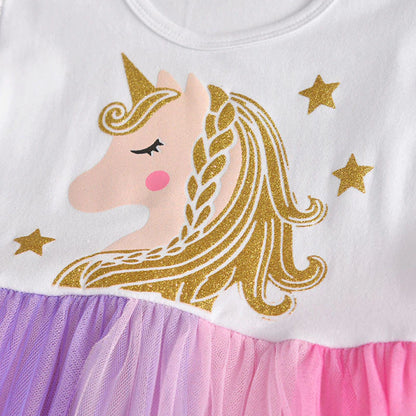 Gúnaí do Chailíní Babaí Samhraidh Gúna Tulle sleeveless do Chailíní Kids Banphrionsa éadaí Páirtí Gúnaí Cartúin do Leanaí