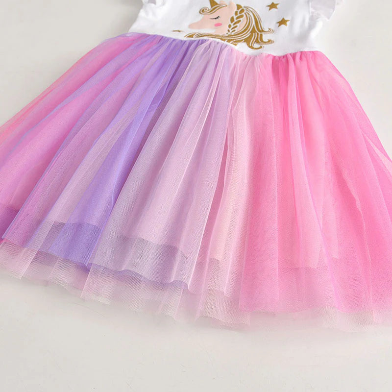 Gúnaí do Chailíní Babaí Samhraidh Gúna Tulle sleeveless do Chailíní Kids Banphrionsa éadaí Páirtí Gúnaí Cartúin do Leanaí