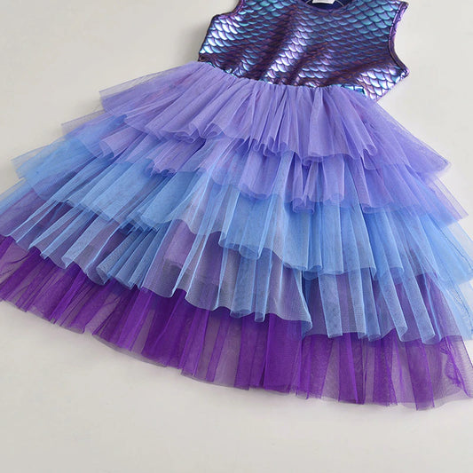 Baby Girls Dresses Summer Sleeveless Tulle Dress for Girls Kids Princess Party Costumes Cartoon Dresses for Children