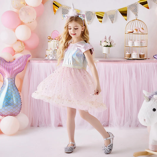 Princess Girls Dresses Sleeveless Summer Children Dress Elegant Toddler Kids Dress with Bow Girls Birthday Party Clothing