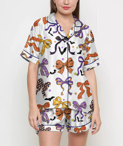 Halloween Gifts, Halloween Shirt, Pajamas Satin Set, Ghost Shirt, Cute Ghost Shirt Design, Gift For Women, Halloween Coquette, Spooky Season 4