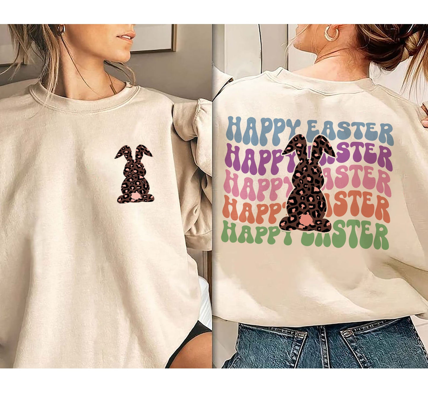 Happy Easter Shirt, Retro Easter Shirt, Rabbit Lover Gift, Easter Egg Hunt, Easter Chicks Shirt, Comfort Colors® Happy Easter Graphic Shirt