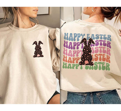 Happy Easter Shirt, Retro Easter Shirt, Rabbit Lover Gift, Easter Egg Hunt, Easter Chicks Shirt, Comfort Colors® Happy Easter Graphic Shirt