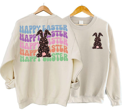 Happy Easter Shirt, Retro Easter Shirt, Rabbit Lover Gift, Easter Egg Hunt, Easter Chicks Shirt, Comfort Colors® Happy Easter Graphic Shirt