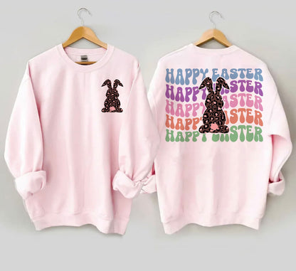Happy Easter Shirt, Retro Easter Shirt, Rabbit Lover Gift, Easter Egg Hunt, Easter Chicks Shirt, Comfort Colors® Happy Easter Graphic Shirt