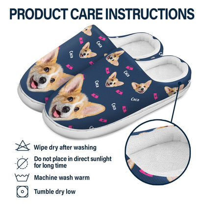 Custom Photo Cute Pattern - Gift For Pet Lovers - Personalized Fluffy Slippers