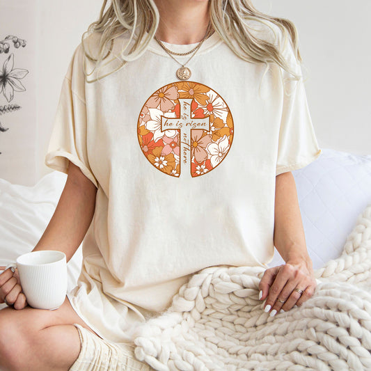 He is Risen Cross Sweatshirt, Faith Shirts, Easter Cross Shirt, Christian Easter Outfit, Christian Apparel, Gift for Christian, Risen Hoodie