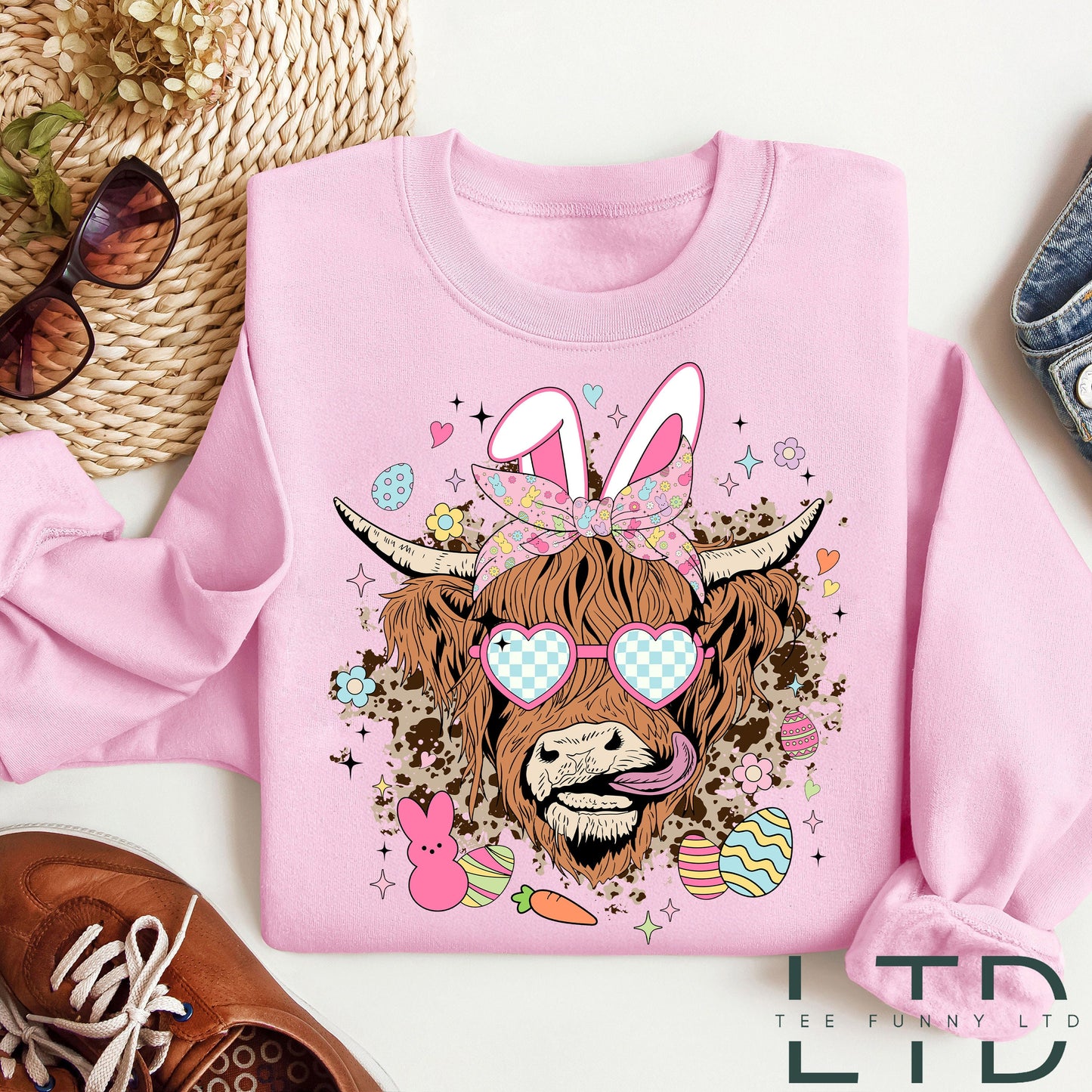 Léine Lae Cásca Bó Ghàidhealach, T-Léinte Cásca Bó Bogh, Léinte leannán na mBó, Léine Uibheacha Cásca, Geansaí Cásca Shona, Tí Ainmhithe Feirme