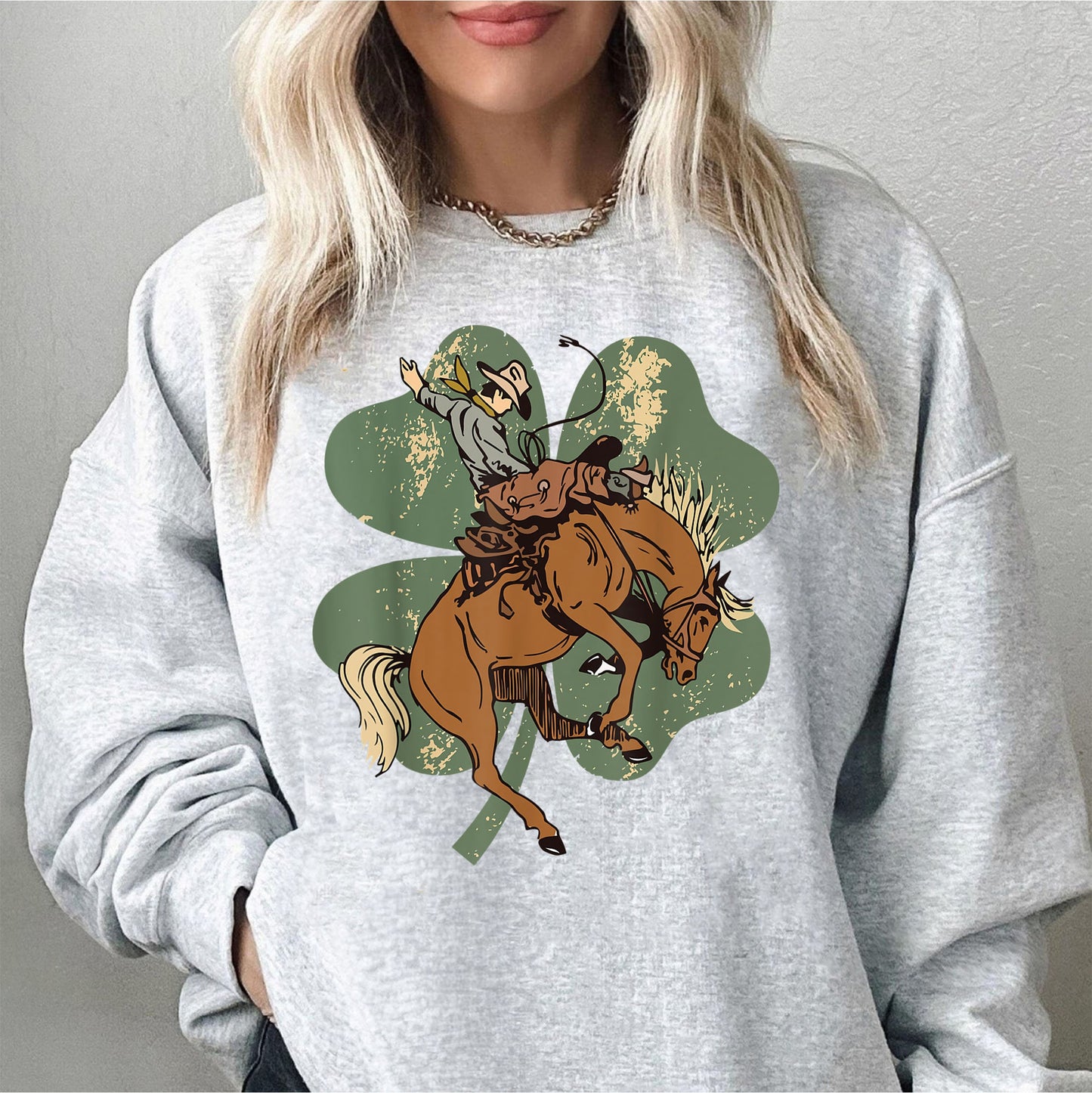 Geansaí Naomh Pádraig, Léine Buí Buí, Geansaí Bó Seamróg, Léine an Deiscirt, Sweatshirt an Iarthair, Bronntanas Coworker