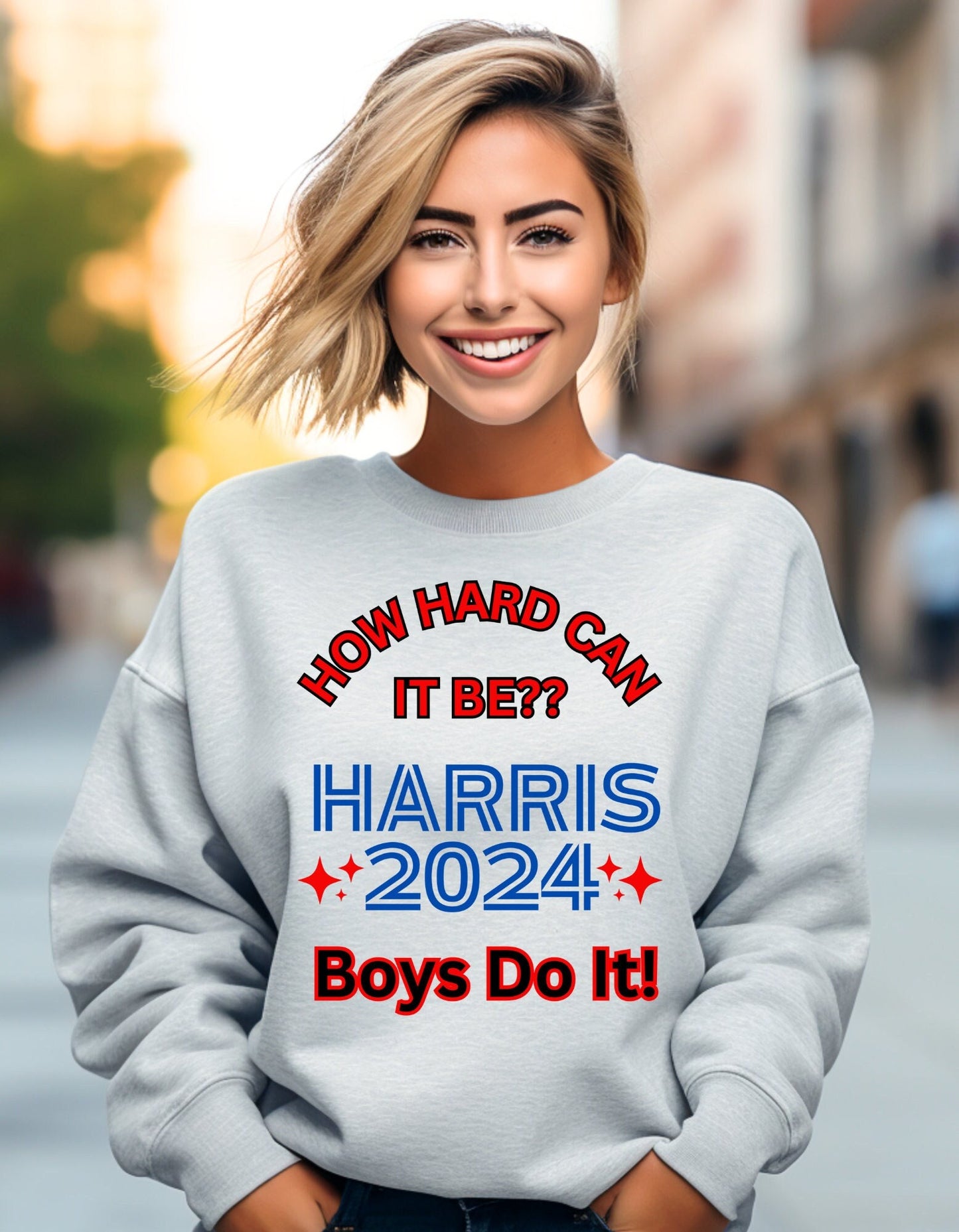 How Hard Can It Be Kamala Harris Election Sweatshirt 2024 Unisex Heavy Blend™ Crewneck Sweatshirt