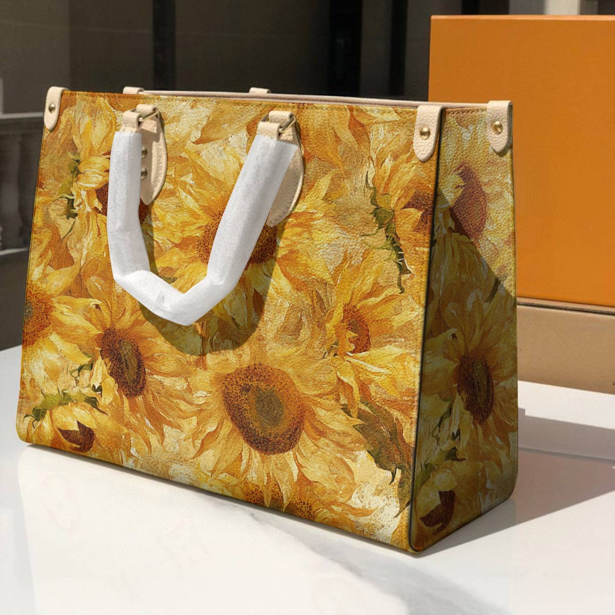 Leather Bag Sun Sunflower