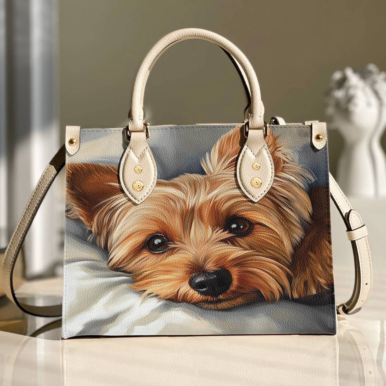 Yorkie Leather Bag Cozy Yorkie Delight