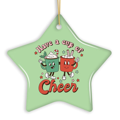 Have a Cup of Cheer Festive Retro Christmas Ornament