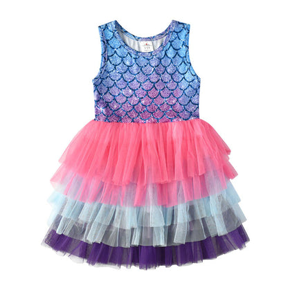 Baby Girls Dresses Summer Sleeveless Tulle Dress for Girls Kids Princess Party Costumes Cartoon Dresses for Children