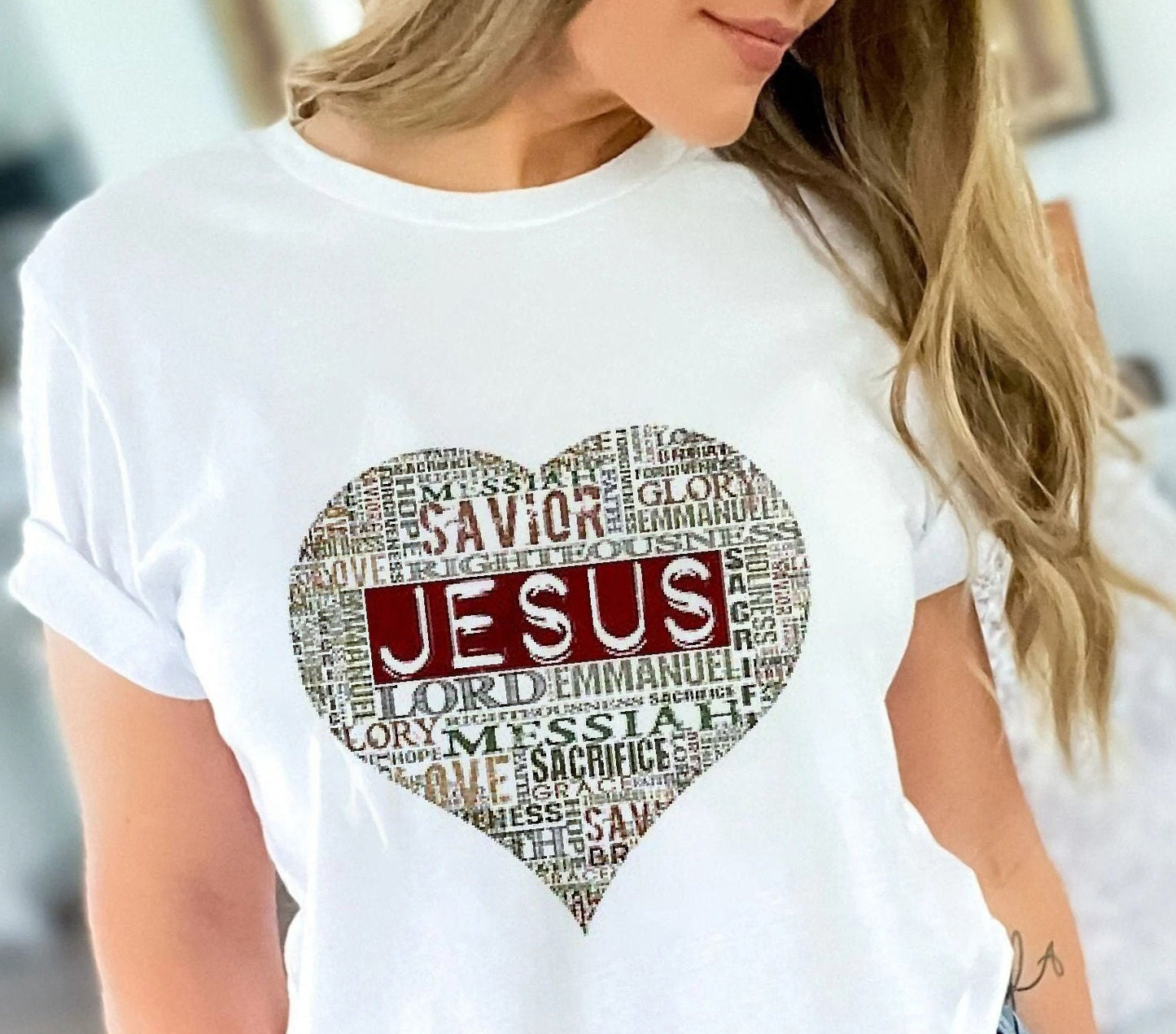 Heart Jesus T-shirt, Funny Easter Jesus Shirt, Adults Women Men Ladies Kids Baby, Jesus Lover Shirt, Christian Catholic Faith