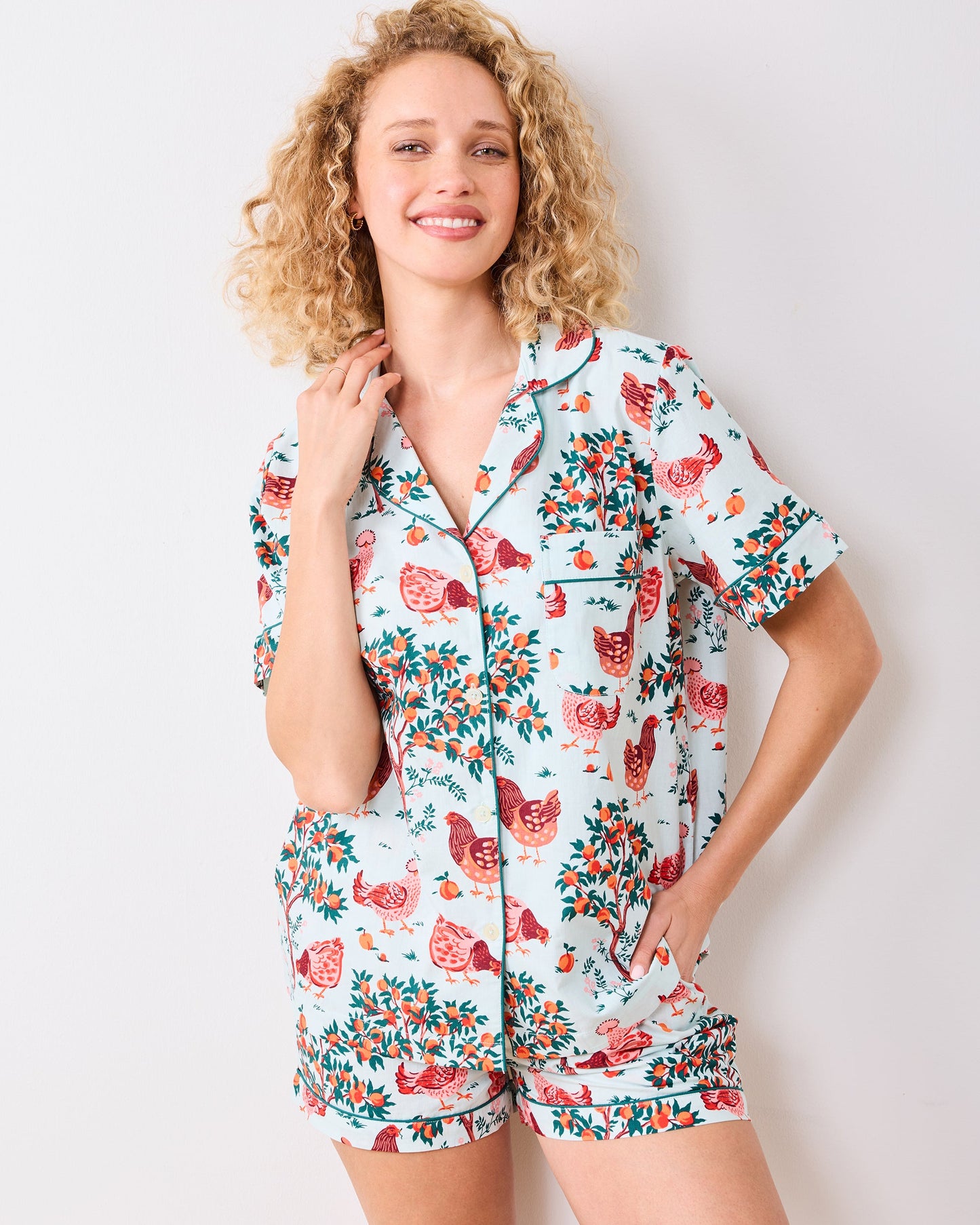 Short Pajamas Set - Soft Blue