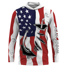 US Fishing Fish Hook American flag UV protection custom long sleeves shirts Patriotic fishing apparel