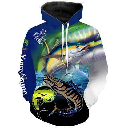 Mahi-mahi, Wahoo, Tuna Customize Name All Over Printed Shirts For Men And Women Personalized Fishing Gift