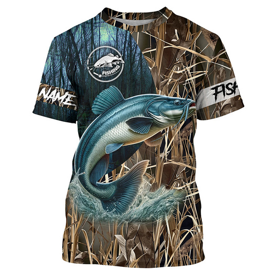 Catfish Fishing Customize Name 3D All Over Printed Shirts For Men, women, kid Personalized Fishing Gift