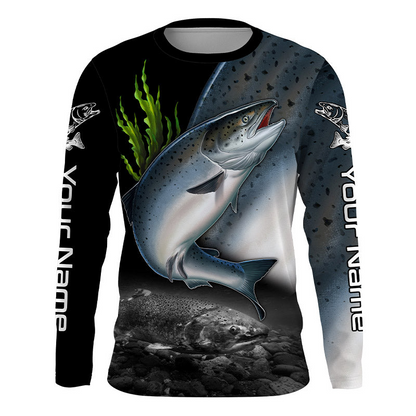Chinook Salmon Fishing Saltwater Fish Long Sleeve Fishing Shirts, Fishing jerseys