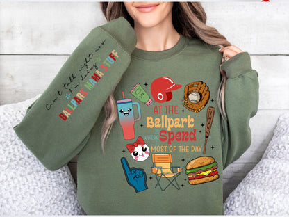 I can't talk right now I'm doing ballpark mama stuff Sweatshirt,At the ballpark is where I spend most of my days,concessions tee