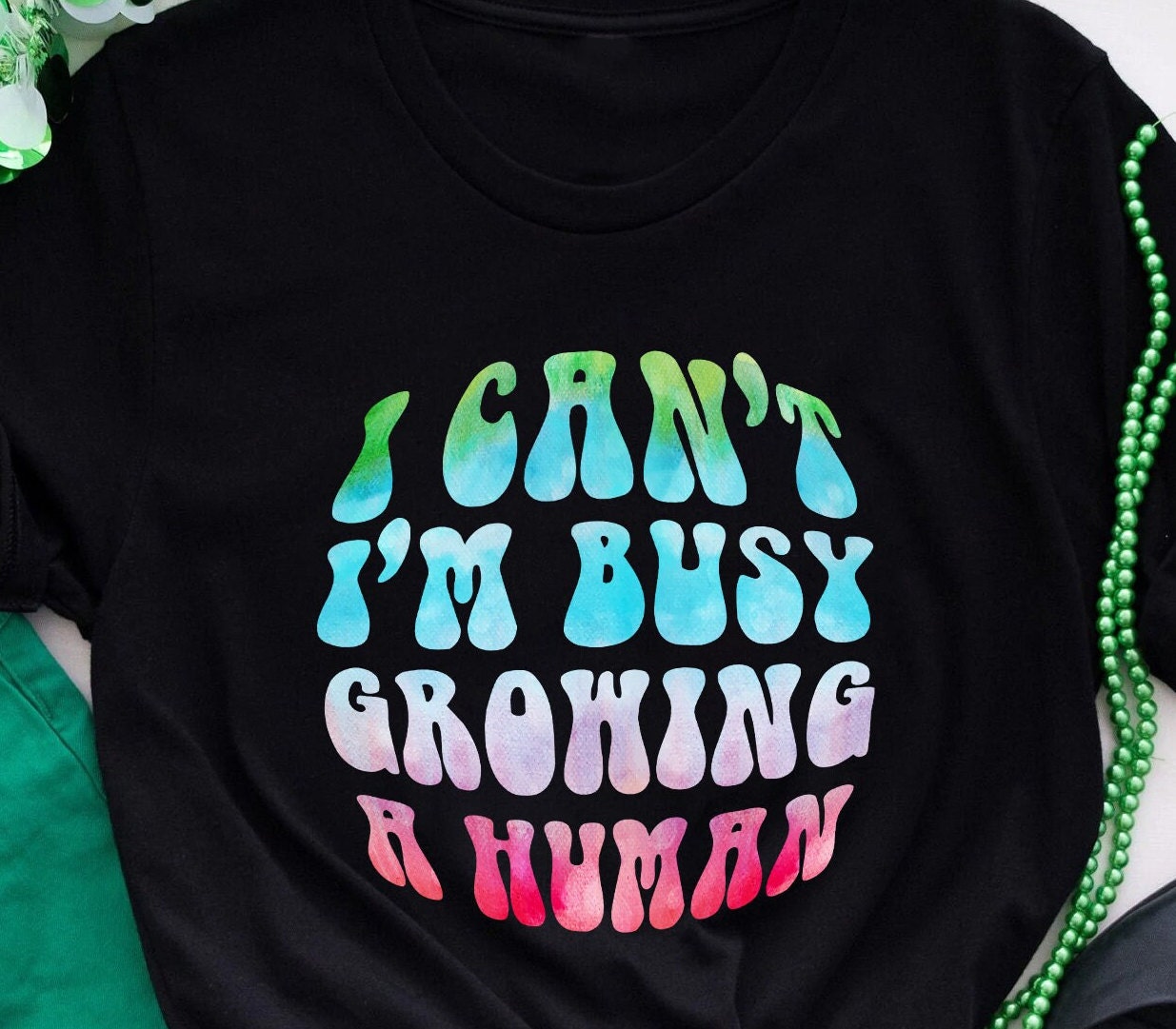 I Can't I'm Busy Growing A Human T-shirt, Funny Pregnancy Shirt, Mom Tie Dye Shirt, Funny Mama T-Shirt, Premium Men Woman Unisex Shirt