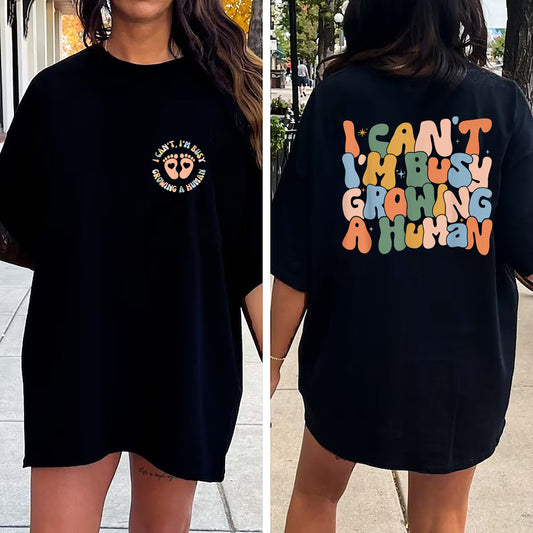 I Can't Im Busy Growing A Human Sweatshirt, Funny Shirts For Mom, Funny Pregnancy Shirts For Mom And Dad, Funny Maternity Shirts For Mom