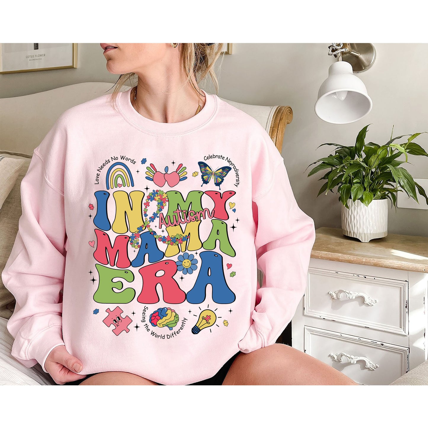 In My Autism Mama Era sweatshirt, Autism Mom shirt, Love needs no words, Be Kind, Autism Mama shirt,autism hands shirt, Autism Puzzle shirt