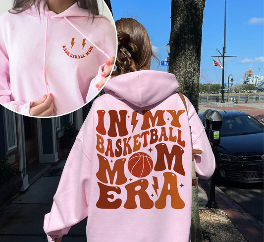 In My Basketball Mom Era Hoodie, Basketball Mom Shirt, Retro Basketball Season,Basketball Sweatshirt,High School Basketball Tee,Game Day Tee