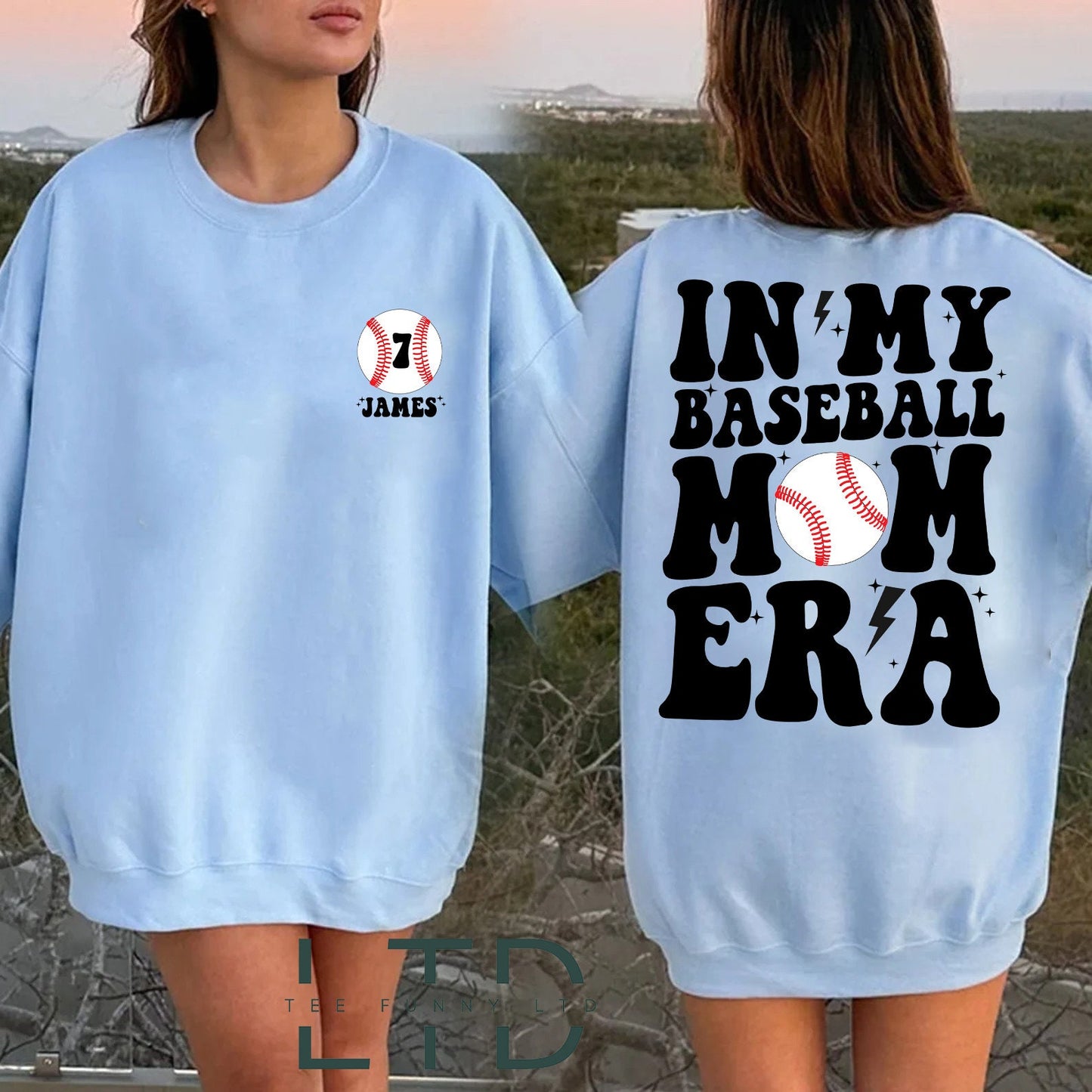 In My Baseball Mom Era Shirt, Sport Mom Shirt, Baseball Lover Shirt, Custom Baseball Mom Sweatshirt, Game Day Shirt, Baseball Mom Crewneck