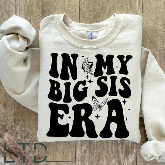 In my Big Sister Era Sweatshirt, Big Sister Shirt, Concert Kid Sweater,Birthday Shirt,Funny Toddler, Big Sis Sweater,Trendy Kid Shirt