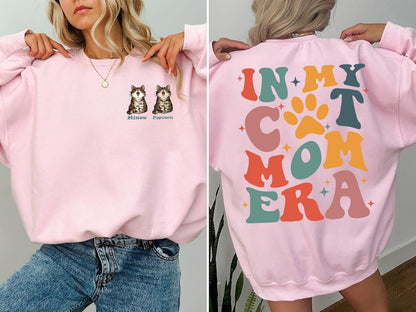 In My Cat Mom Era Shirt, Cat Mom Shirt, Cat Mama Shirt, Custom Cat Mom Tee, Cat Name Shirt, Cat Owner Shirt, Cat Lover Shirt sweatshirt