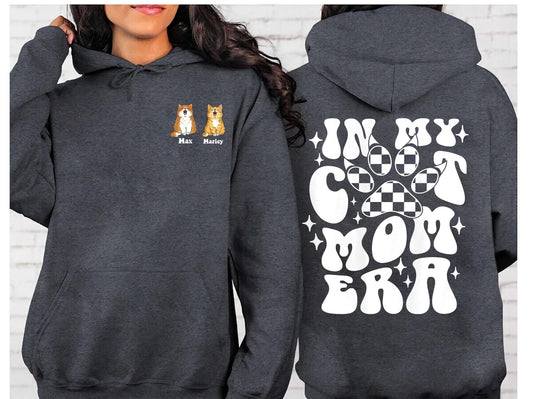 In My Cat Mom Era Sweatshirt, Custom Cat Shirt, Personalized Cat Mom Shirt, Cat Mom Sweatshirt, Custom In My Cat Mom Era Shirt, Cat Mom tee