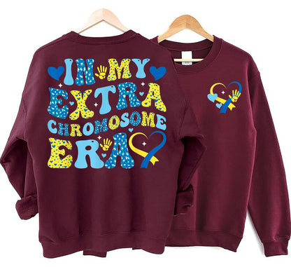 I mo Gheansaí Ré Crómasóm Breise, Cochaillín Feasachta ar Shiondróm Down, Léine Siondróm Down T21, Ribín Gorm Buí, Trodaí Síos, Léine Tacaíochta