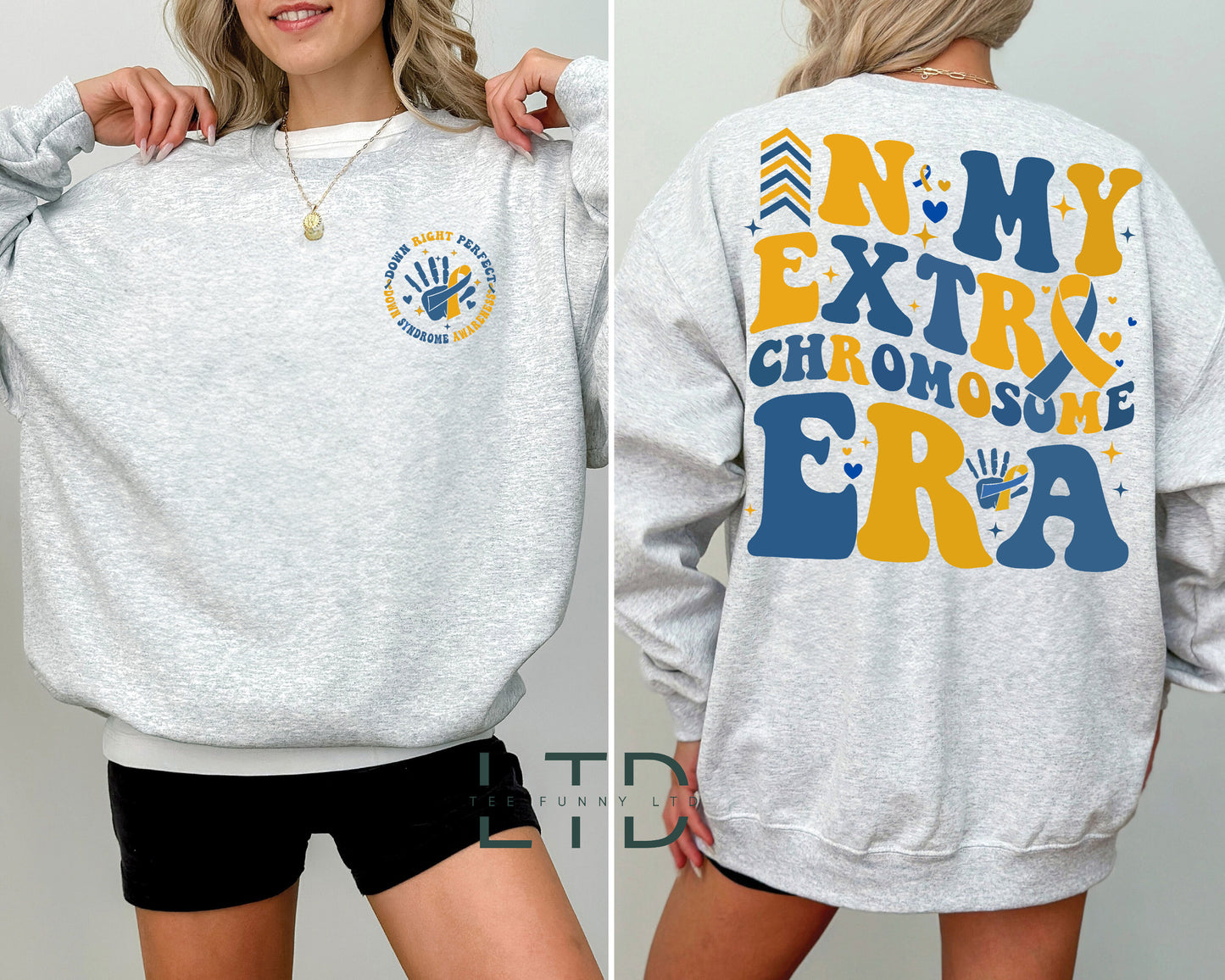 In My Extra Chromosome Era Shirt, 3 21 Down Syndrome Shirt,Blue Yellow Ribbon,Down Syndrome Awareness Sweatshirt,Down Warrior,Support Shirt