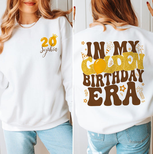 In My Golden Birthday Era Shirt, Custom Golden Birthday Sweatshirt, Golden Birthday Gift, In My Birthday Era, Birthday Party Shirt