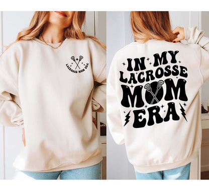 I Geansaí Ré mo Mhama Lacrosse, Cochaillín Mama LAX, Crewneck Lae Cluiche Retro, Léine Mam Bród Lacrosse, Cochaillín Mam Cúl báire, Bronntanas Team Mam