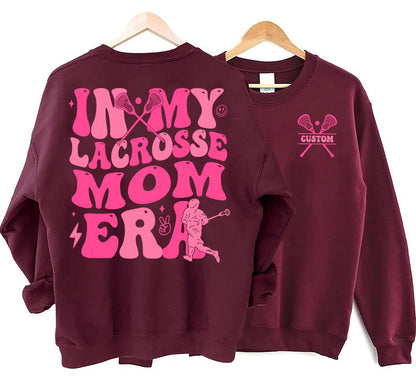 In My Lacrosse Mom Era Sweatshirt, LAX Mama Hoodie, Retro Game Day Crewneck, Proud Lacrosse Mom Shirt, Goalkeeper Mom Hoodie,Team Mom Gift