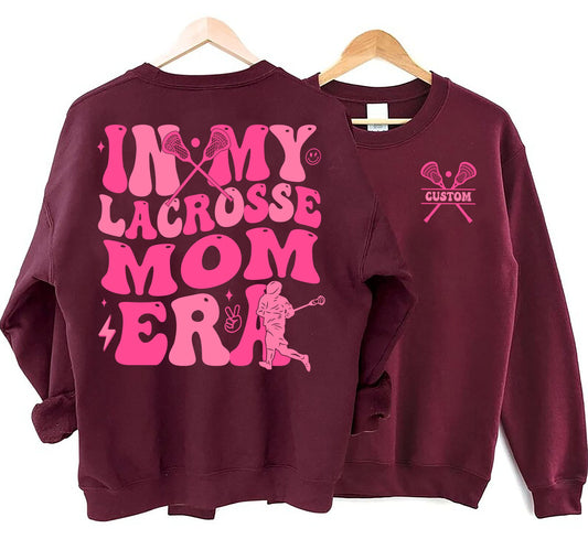 I Geansaí Ré mo Mhama Lacrosse, Cochaillín Mama LAX, Crewneck Lae Cluiche Retro, Léine Mam Bród Lacrosse, Cochaillín Mam Cúl báire, Bronntanas Team Mam