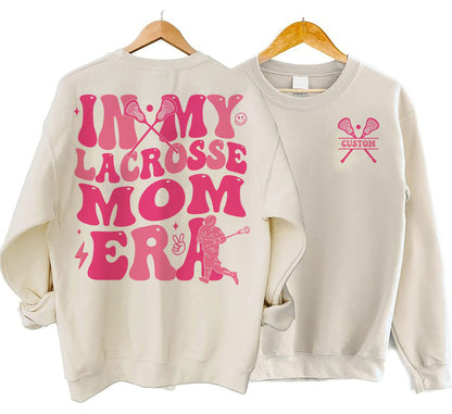 In My Lacrosse Mom Era Sweatshirt, LAX Mama Hoodie, Retro Game Day Crewneck, Proud Lacrosse Mom Shirt, Goalkeeper Mom Hoodie,Team Mom Gift