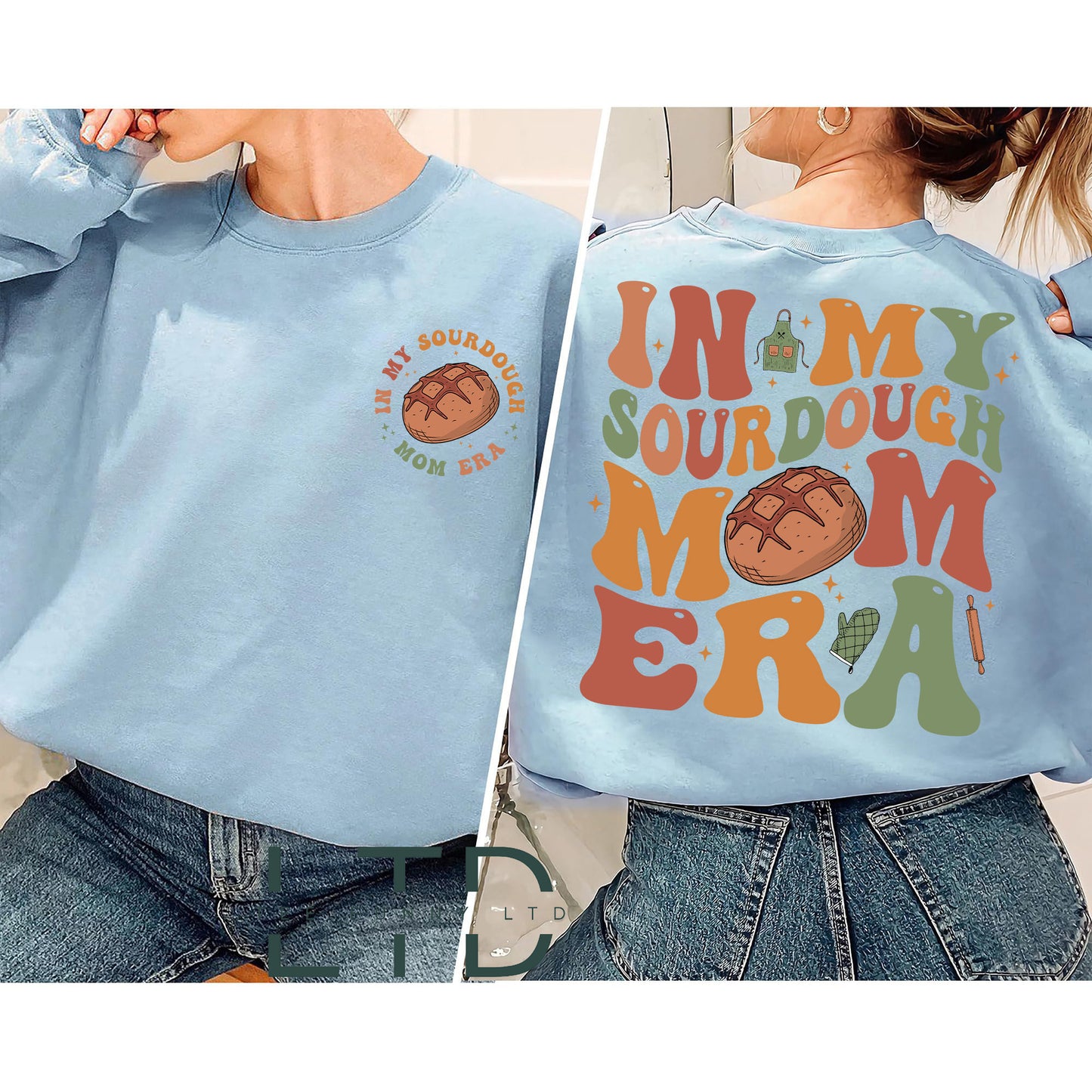 In My Sourdough Mom Era Shirt, Bread Baker Shirt, Baking Mom Shirt, Sourdough Starter, Mom Shirt Gift, Women's Sweatshirt Gift