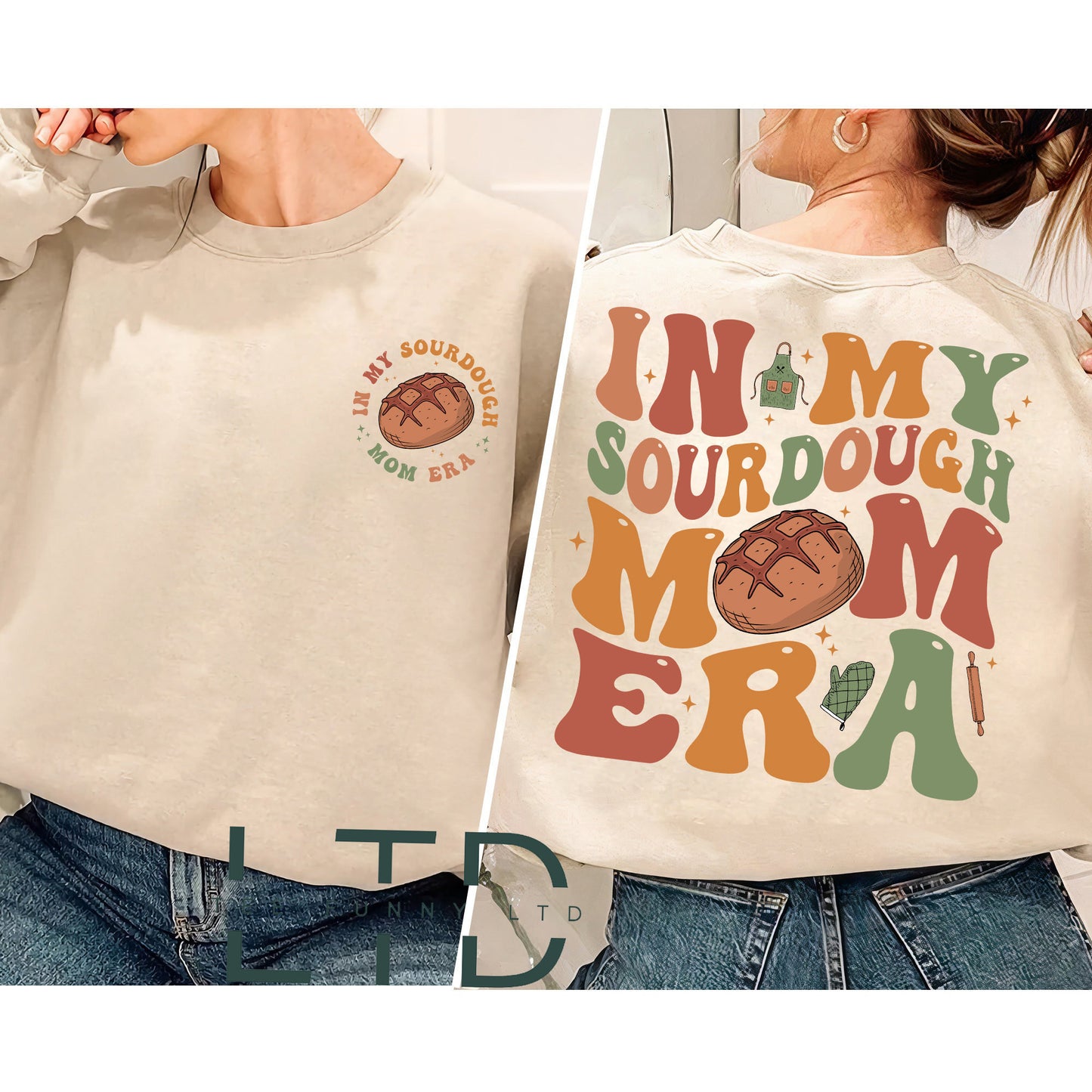 In My Sourdough Mom Era Shirt, Bread Baker Shirt, Baking Mom Shirt, Sourdough Starter, Mom Shirt Gift, Women's Sweatshirt Gift