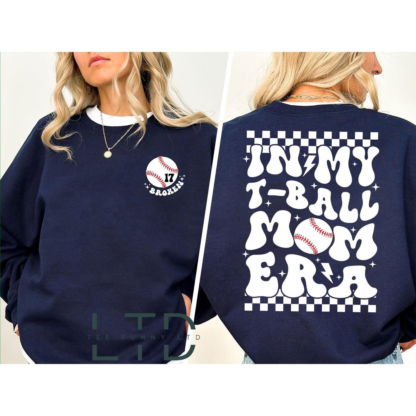 In My T - Ball Mom Era Shirt, Custom T - Ball Mom Shirt , Game Day Shirt, Sport Mom Shirt, Baseball Lover Shirt, Baseball Mom Crewneck