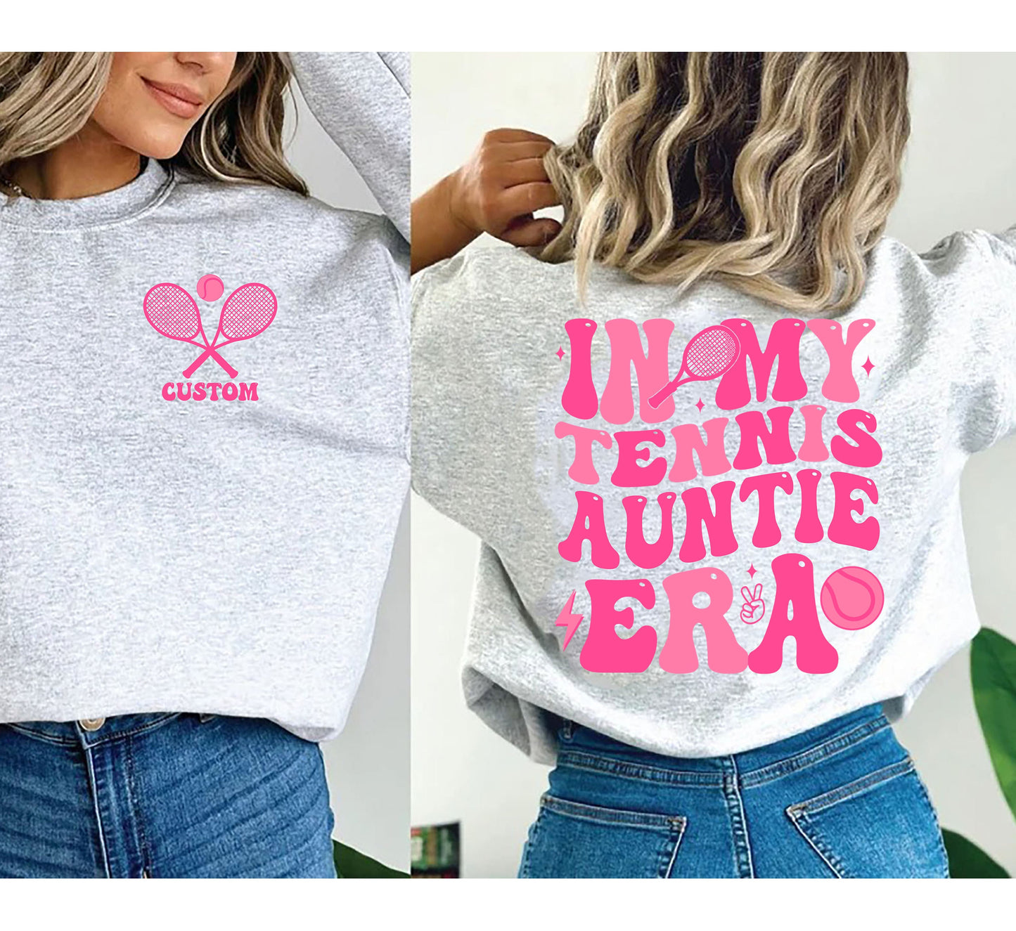 In My Tennis Auntie Sweatshirt, Tennis Auntie Tee, Cute Tennis Shirt for Aunt, Tennis Auntie Gift, Mother's Day Gift, Game Day, Sports Aunt