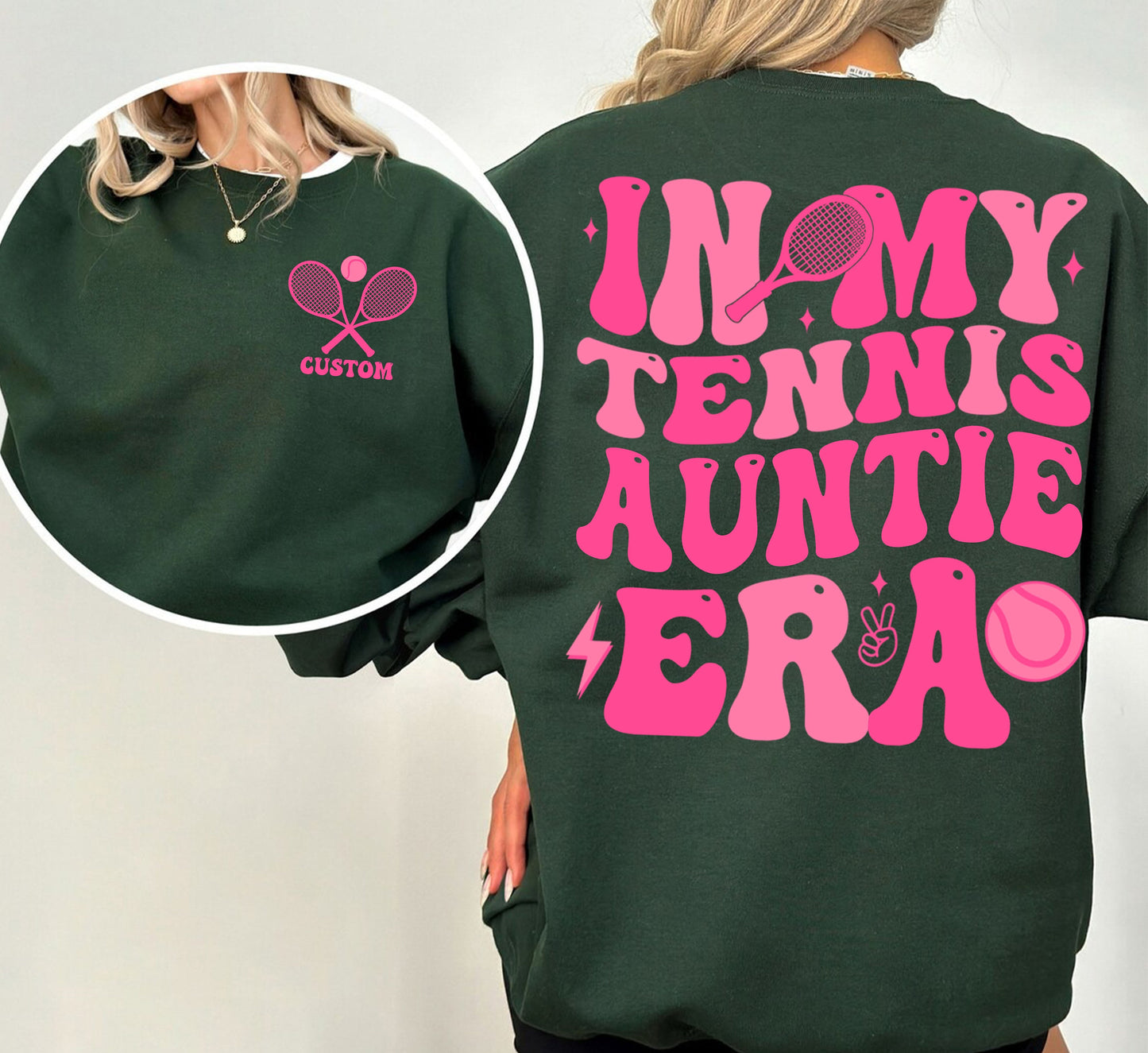 In My Tennis Auntie Sweatshirt, Tennis Auntie Tee, Cute Tennis Shirt for Aunt, Tennis Auntie Gift, Mother's Day Gift, Game Day, Sports Aunt