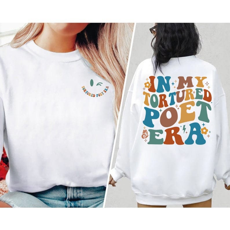 In My Tortured Poet Era, Trendy Back Text Sweatshirt, Tortured Poet Crewneck, Era Shirt, trendy vintage tee, I Love You